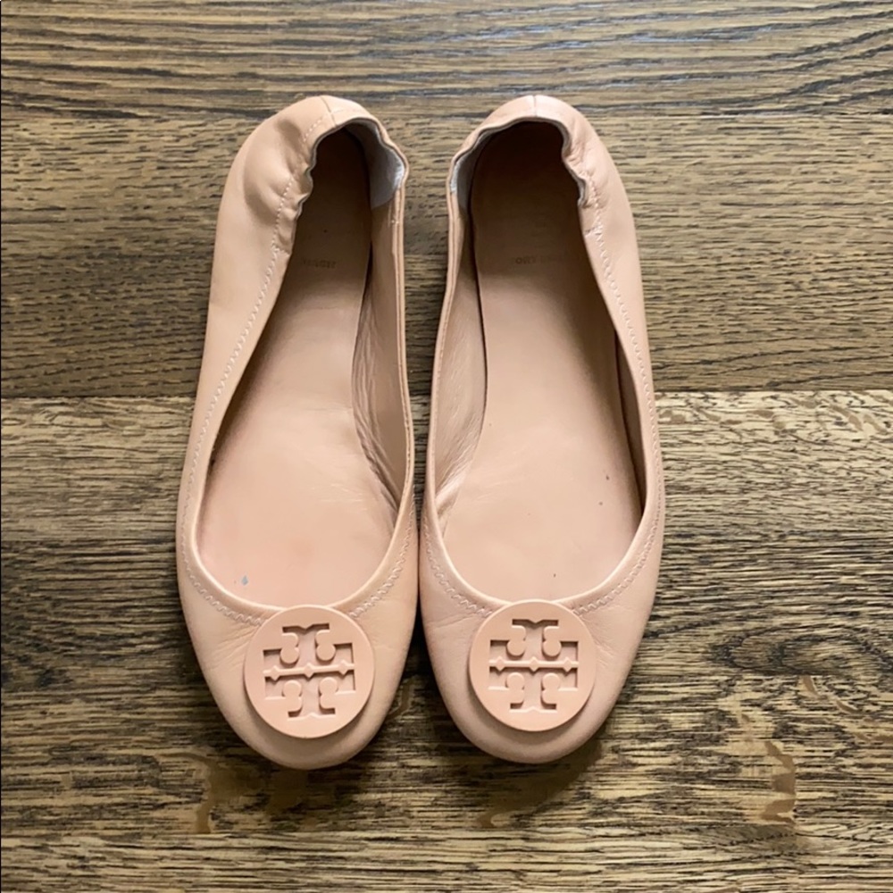 Tory Burch leather Minnie travel flats sz 8